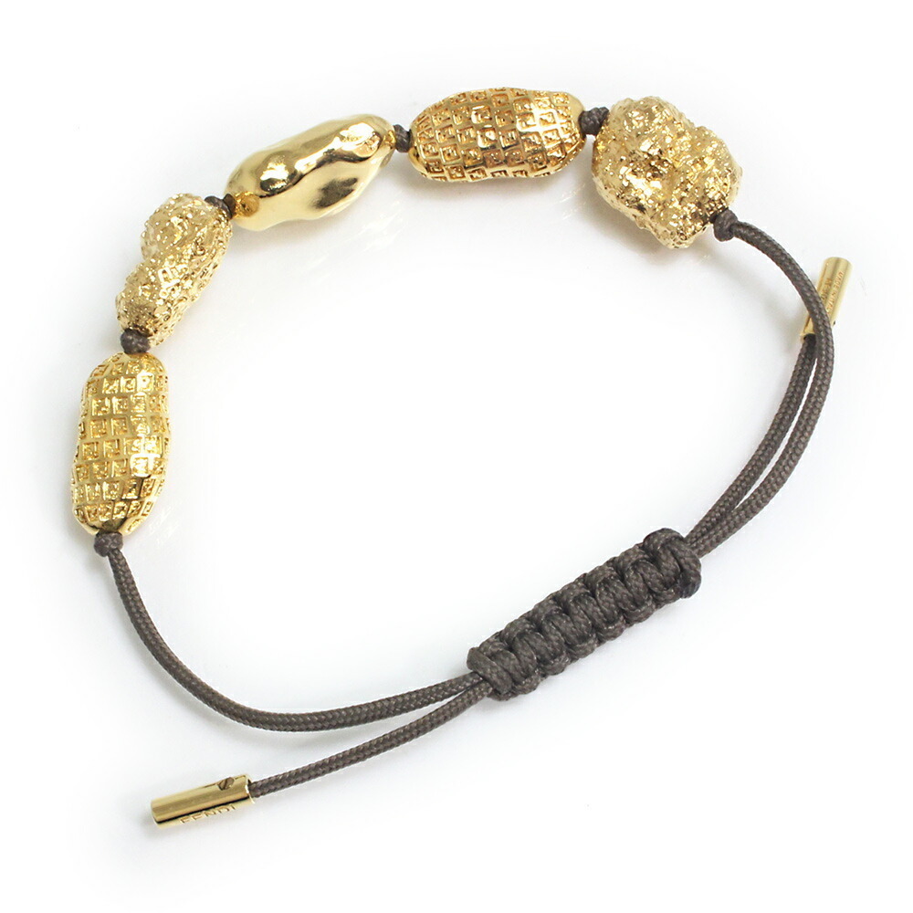 Fendi Irregular Shape Ff Bracelet Gold Brown - image 4